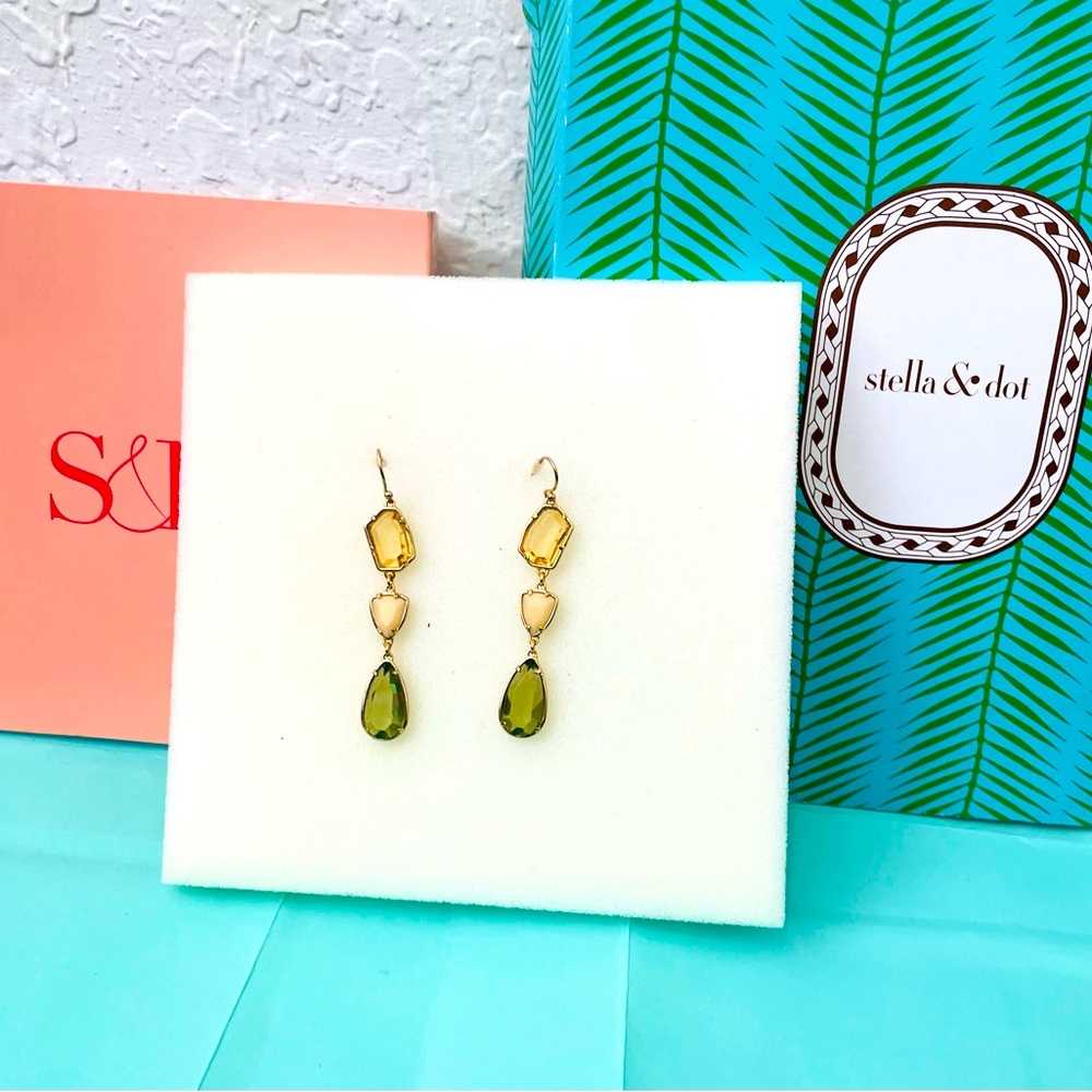 Pippa green Stella & dot earrings.